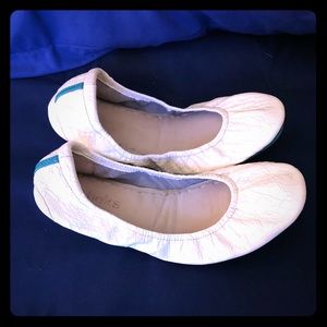 Tieks Diamond White Croc leather flats